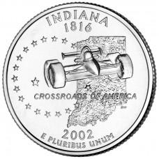 25 центов США 2002 Индиана, штаты
