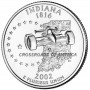 25 центов США 2002 Индиана, штаты