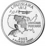 25 центов США 2002 Луизиана, штаты