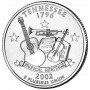 25 центов США 2002 Теннесси, штаты