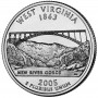 25 центов США 2005 Западная Виргиния, штаты