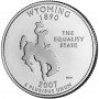 25 центов США 2007 Вайоминг, штаты