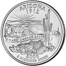 25 центов США 2008 Аризона, штаты