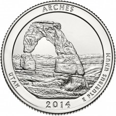 25 центов США 2014 Национальный парк Арки, 23-й парк