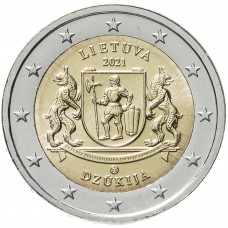 2 евро 2021 Литва - Дзукия