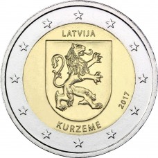 2 Евро 2017 Латвия UNC.Курземе