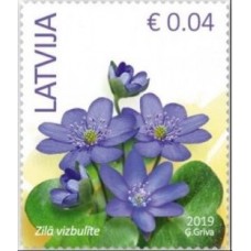 2019 Латвия. Стандартный выпуск. Цветы.Liverleaf (Hepatica nobilis)