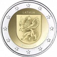 2 Евро 2016 Латвия UNC.Видземе