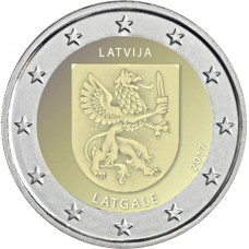 2 Евро 2017 Латвия UNC.Латгале