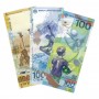 Набор 100 рублей Сочи, Крым, Футбол, 3 банкноты UNC пресс