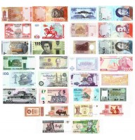 Набор из 30 банкнот разных стран Мира, коллекция начинающего бониста №2, иностранные банкноты 1988-2021 гг..